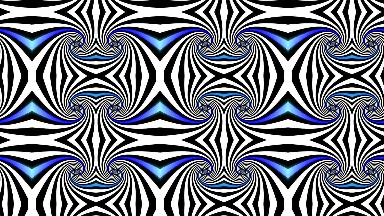 Abstract illusion - kaleidoscope black and white lines