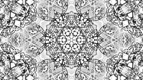 pencil sketch style animation of the kaleidoscope geometric pattern