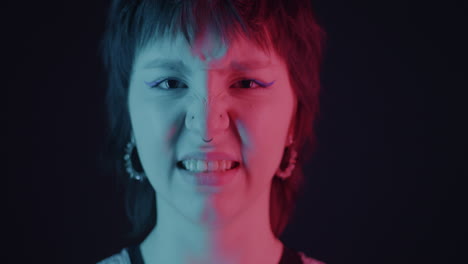 neon portrait of a teenager