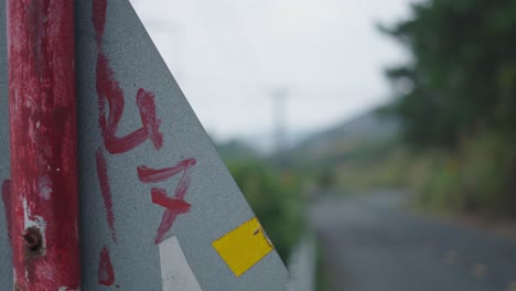 mountain road with power lines