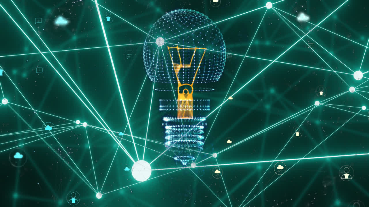 Premium stock video - Animation of network of connections and light ...