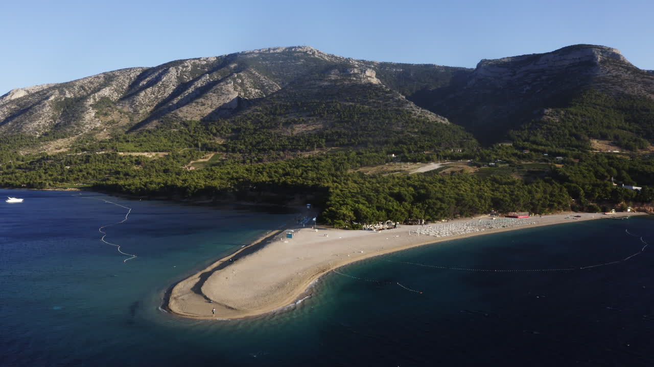 Beautiful Croatian Beach with Mountains