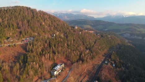 Aerial-Shot-of-Mountains-in-Summer-of-Semmering,-Austria