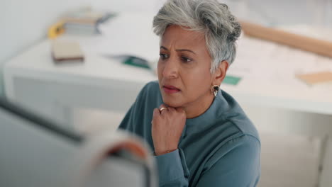 Computer,-thinking-or-confused-indian-woman