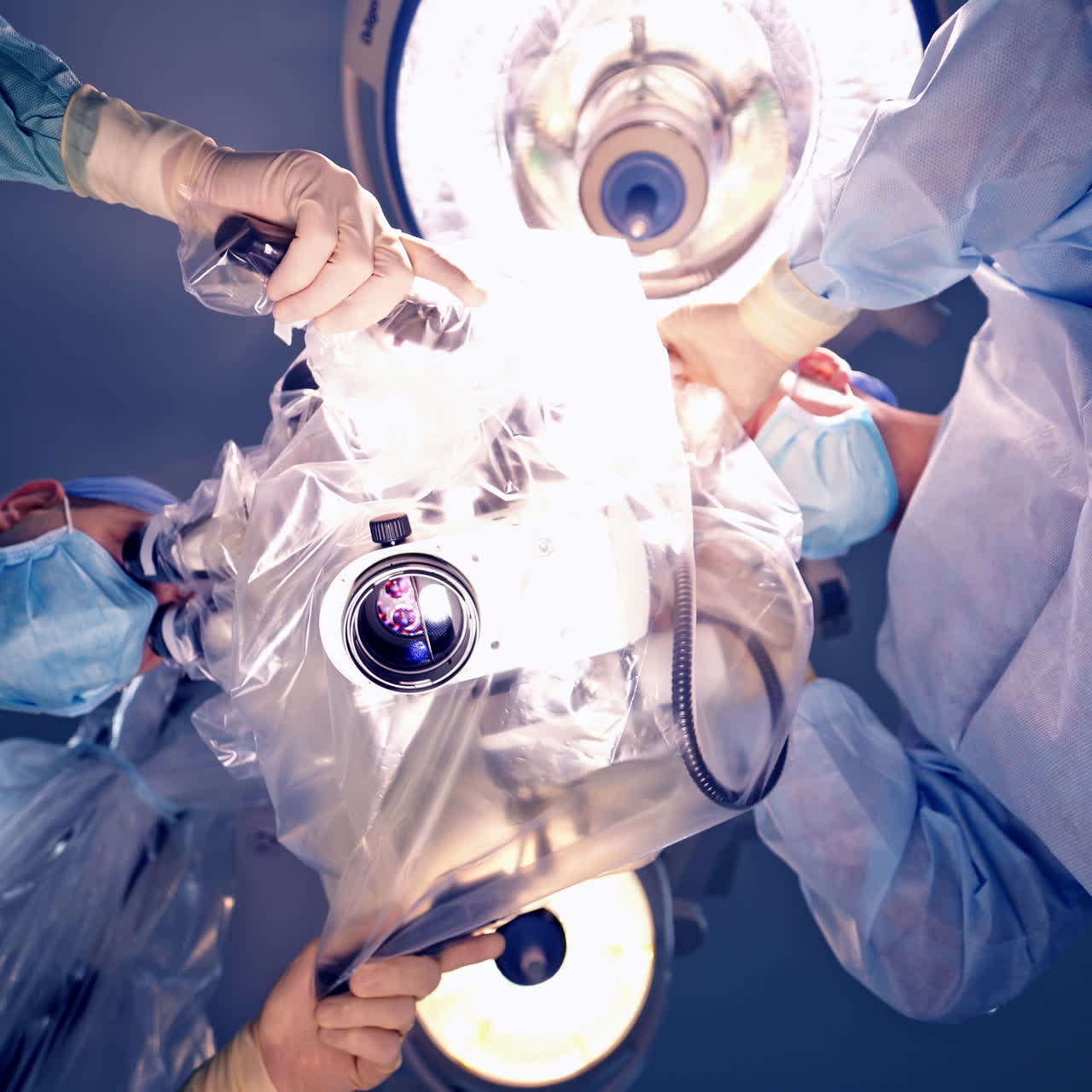 medical equipment. close up picture of an operating microscope in a laboratory. Ophthalmologist. health, ophthalmology concept