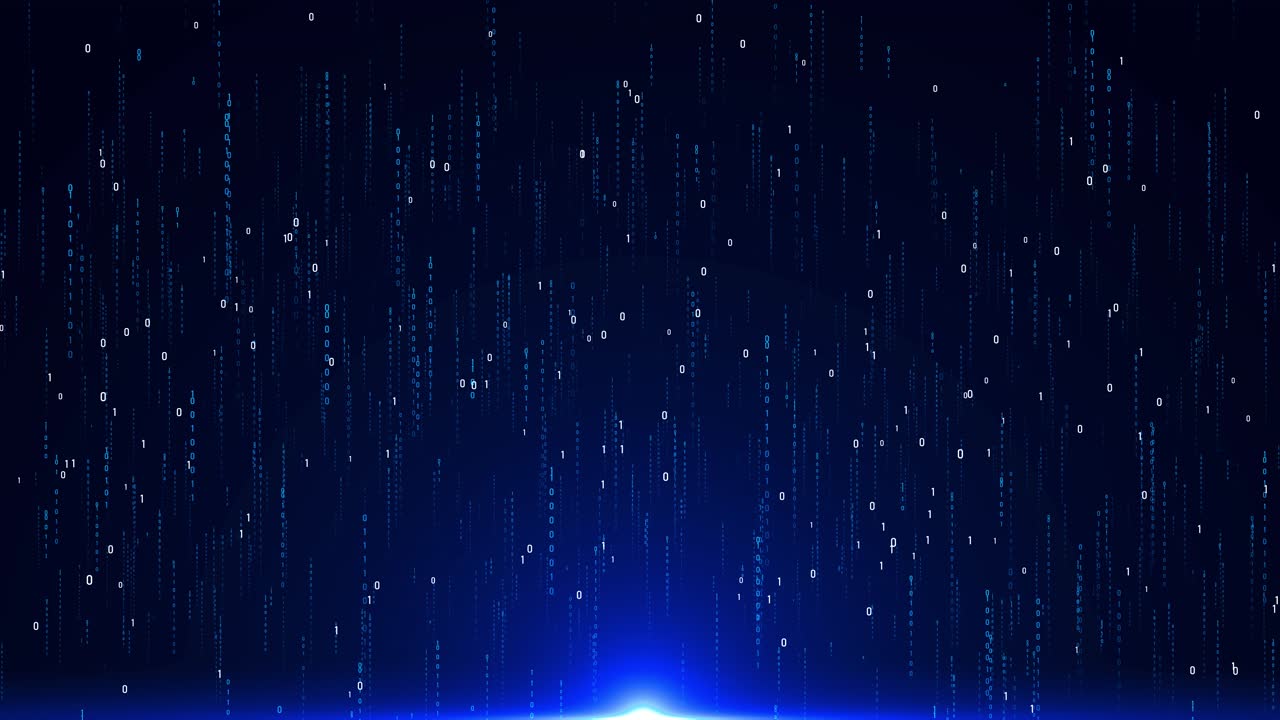Futuristic digital rain binary code matrix background data flow cyber computing technology virtual