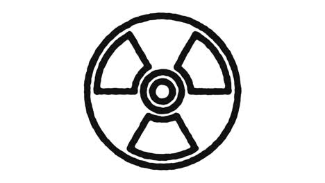 imágenes de animación del icono de radioactividad y canal alfa