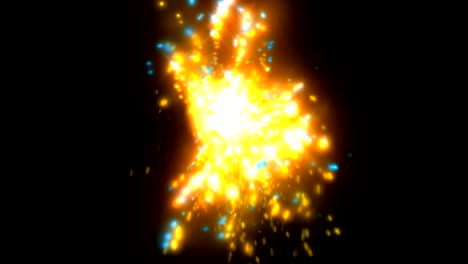 fuegos artificiales dorados sobre fondo negro. 4k