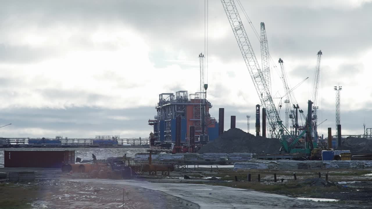 sitio de construcción de un puerto industrial