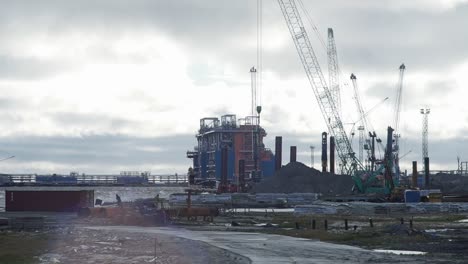 industrial port construction site