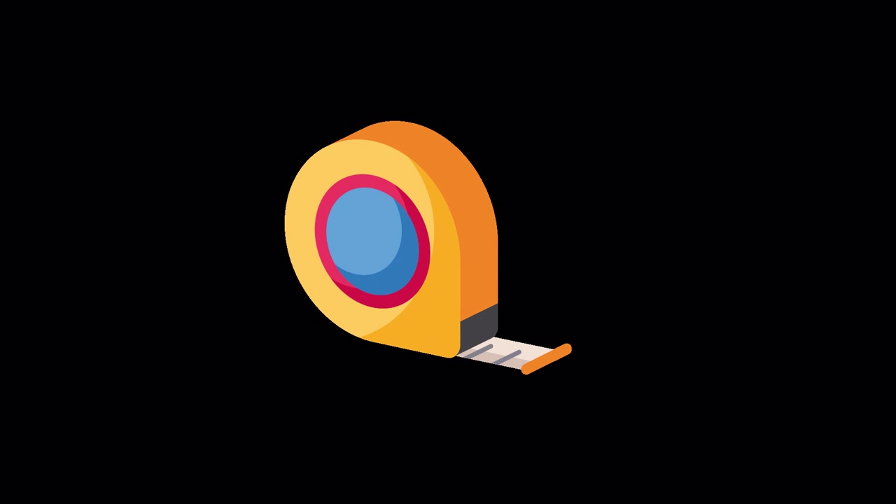 Animated Isometric Measuring Tape Extending and Retracting