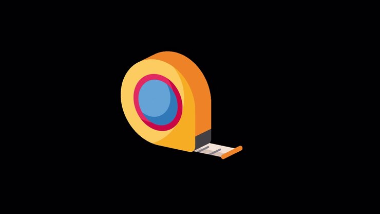 Animated Isometric Measuring Tape Extending and Retracting
