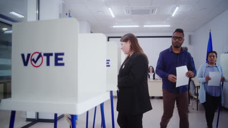 voting at a polling station