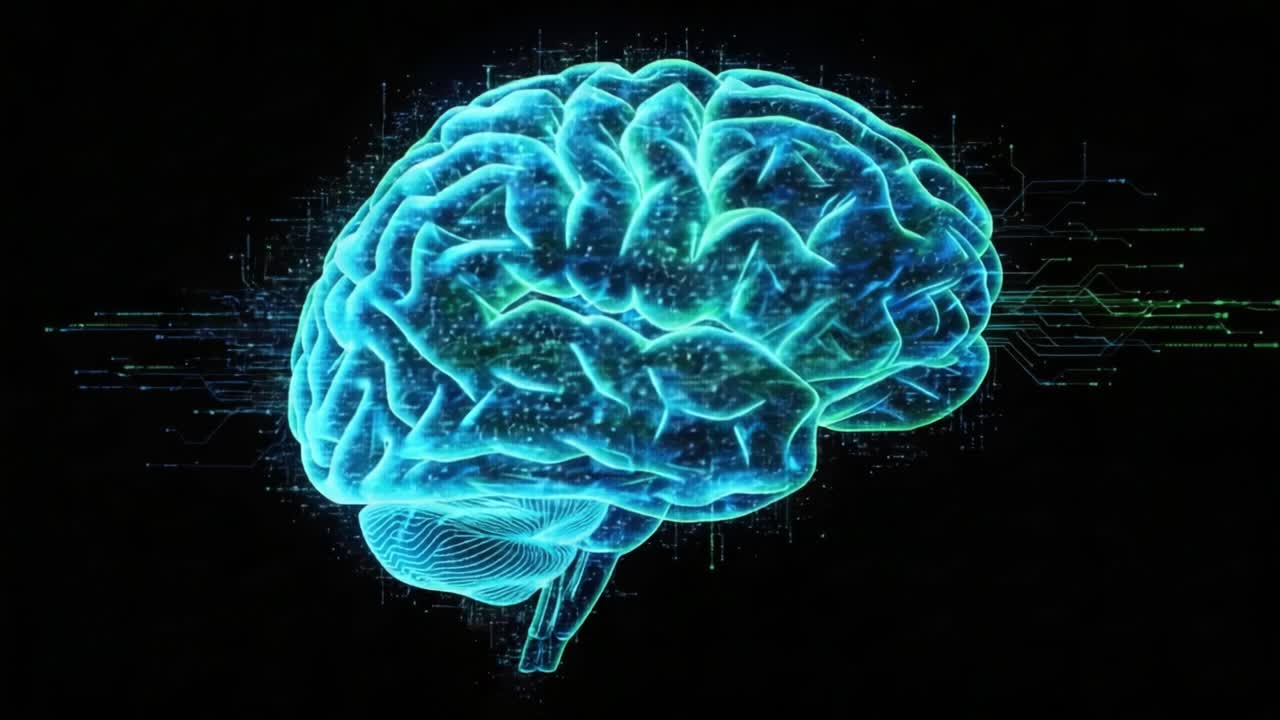 Exploring the Intricacies of the Human Mind: A Stunning Visualization of a Digital Brain Representing Neuroscience and Technology Innovations