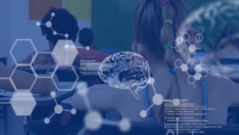 animación del procesamiento de datos sobre el aprendizaje de diversos escolares