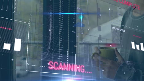 animación de estadísticas y procesamiento de datos sobre el hombre utilizando un teléfono inteligente
