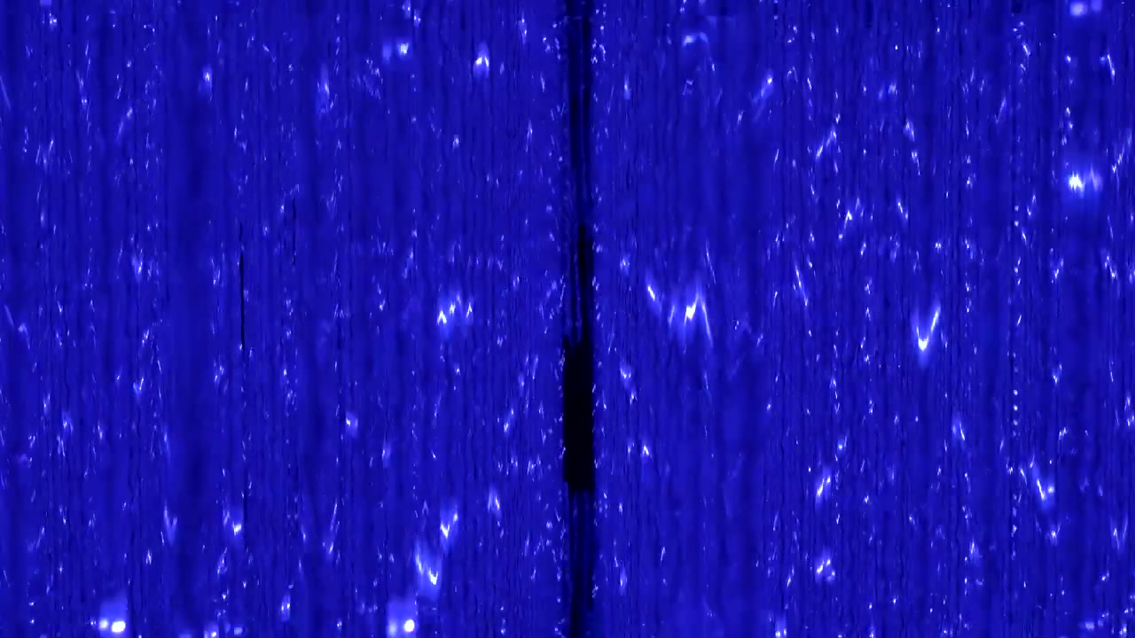 Spettacolo di luci scintillanti lampeggianti animate in 3D con un tunnel ipnotico a motivi e effetti visivi di grafica in movimento dinamica e contorta, con uno sfondo di design digitale astratto nei colori blu navy.