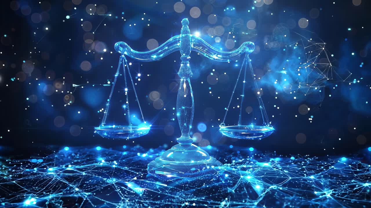 A blue scale with a light blue background. The scale is lit up and he is floating in the air