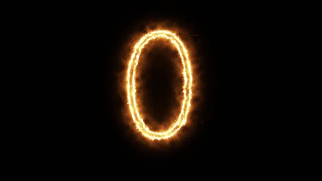 fire number 0 of burning flame. number zero made from fire flame.