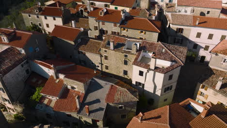 old buildings and houses in hilltop town of groznjan in istria, croatia