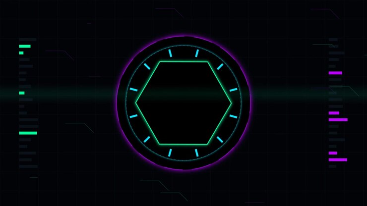 Futuristic Digital Hexagon Interface HUD Animation