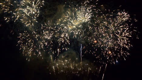 beautiful constant fireworks at night sky