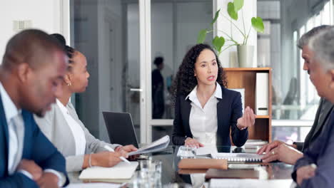 Business-people,-meeting-and-woman-with-planning