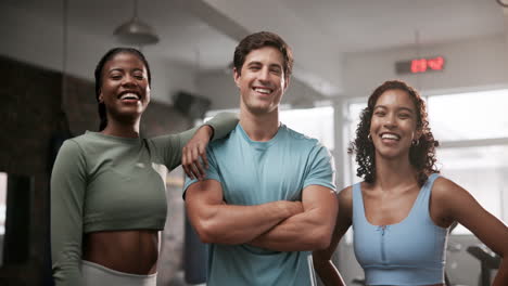 group of friends in a gym