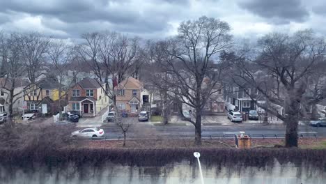 slow motion shot of jamaica neighborhood in brooklyn new york