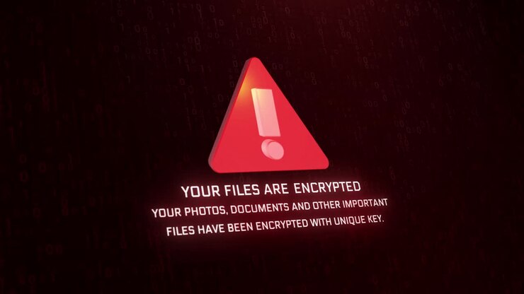Sfondo animato in loop: I tuoi dati sono stati crittografati. Concetto di sicurezza digitale