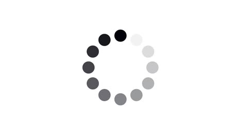 cargando la animación del icono del círculo en fondo blanco. precargador de vídeo en bucle de 4k