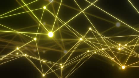 animación de la red de conexiones con nodos brillantes sobre fondo negro