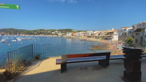 beach in costa brava calella de palafrugell tamariu catalunya spain fishing village mediterranean sea transparent turquoise blue waters paseo de ronda