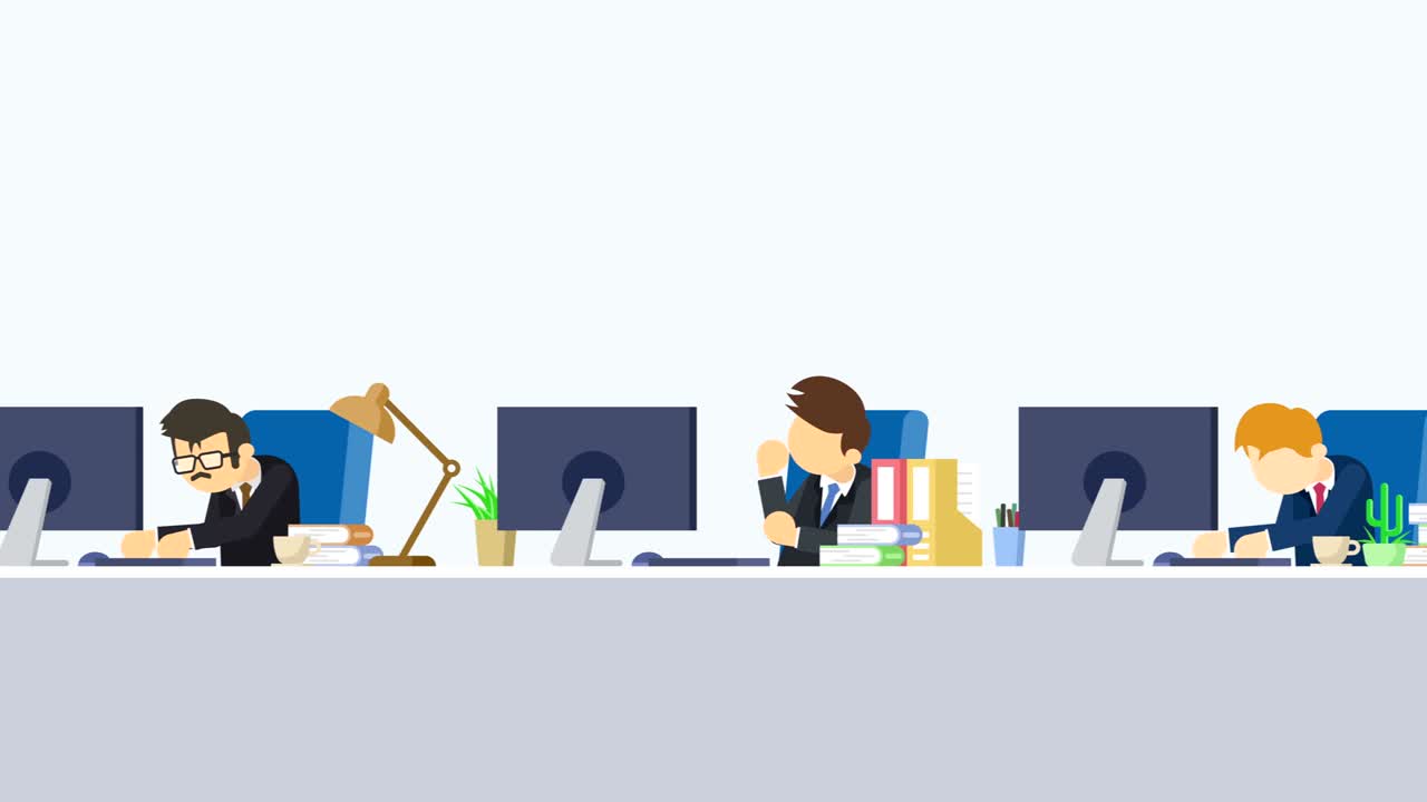 Business team is working. Business communication concept. Loop illustration in flat style.
