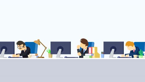 business team is working. business communication concept. loop illustration in flat style.