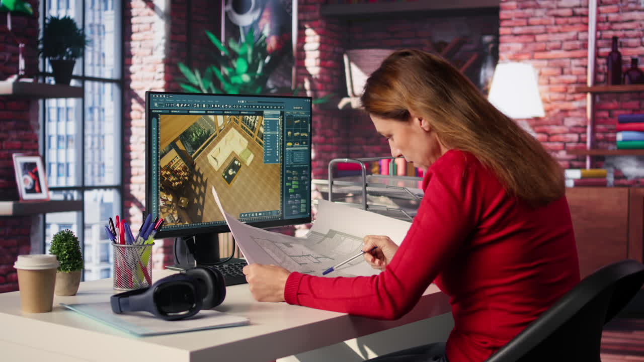 Architect working on a design project in the office