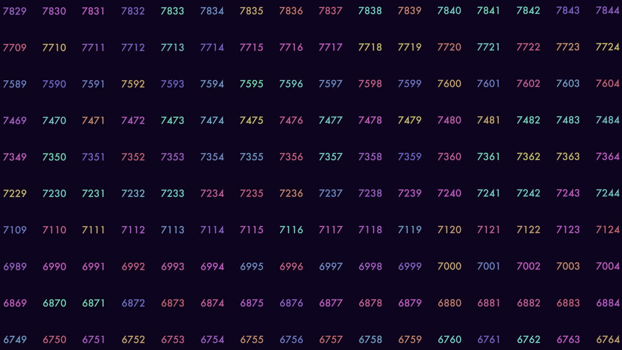 patrón de números aleatorios del arco iris