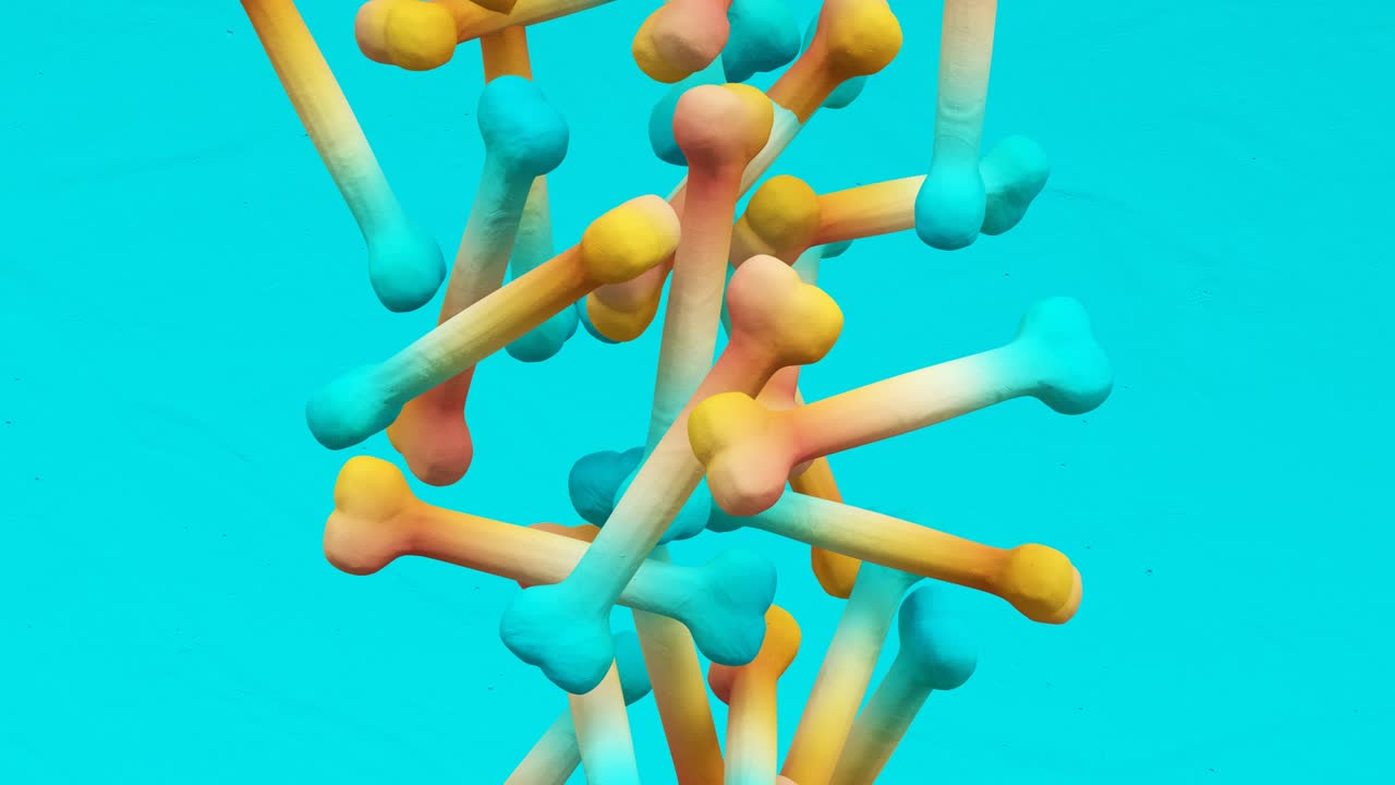 Creative Minimal 3d art. Stylish 3d art in abstract space.Trendy colors mixed. Perfect background for music. 4k seamless loop video.