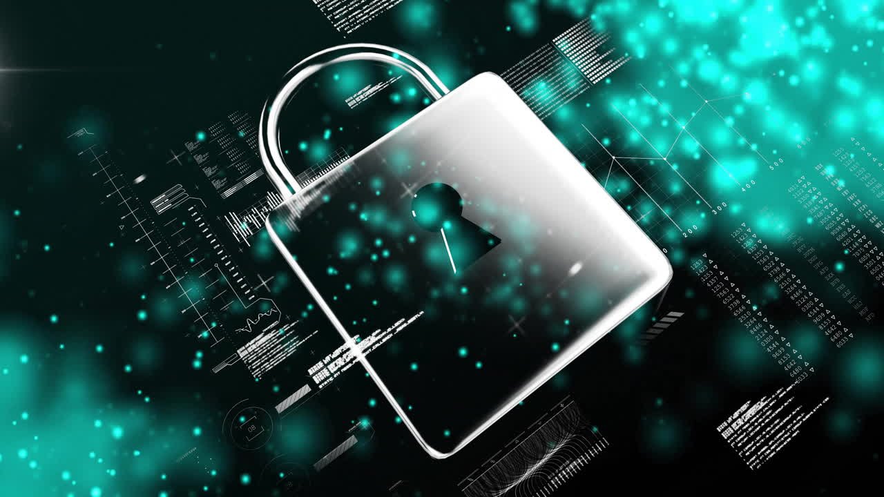 Processing digital data, lock and keyhole animation