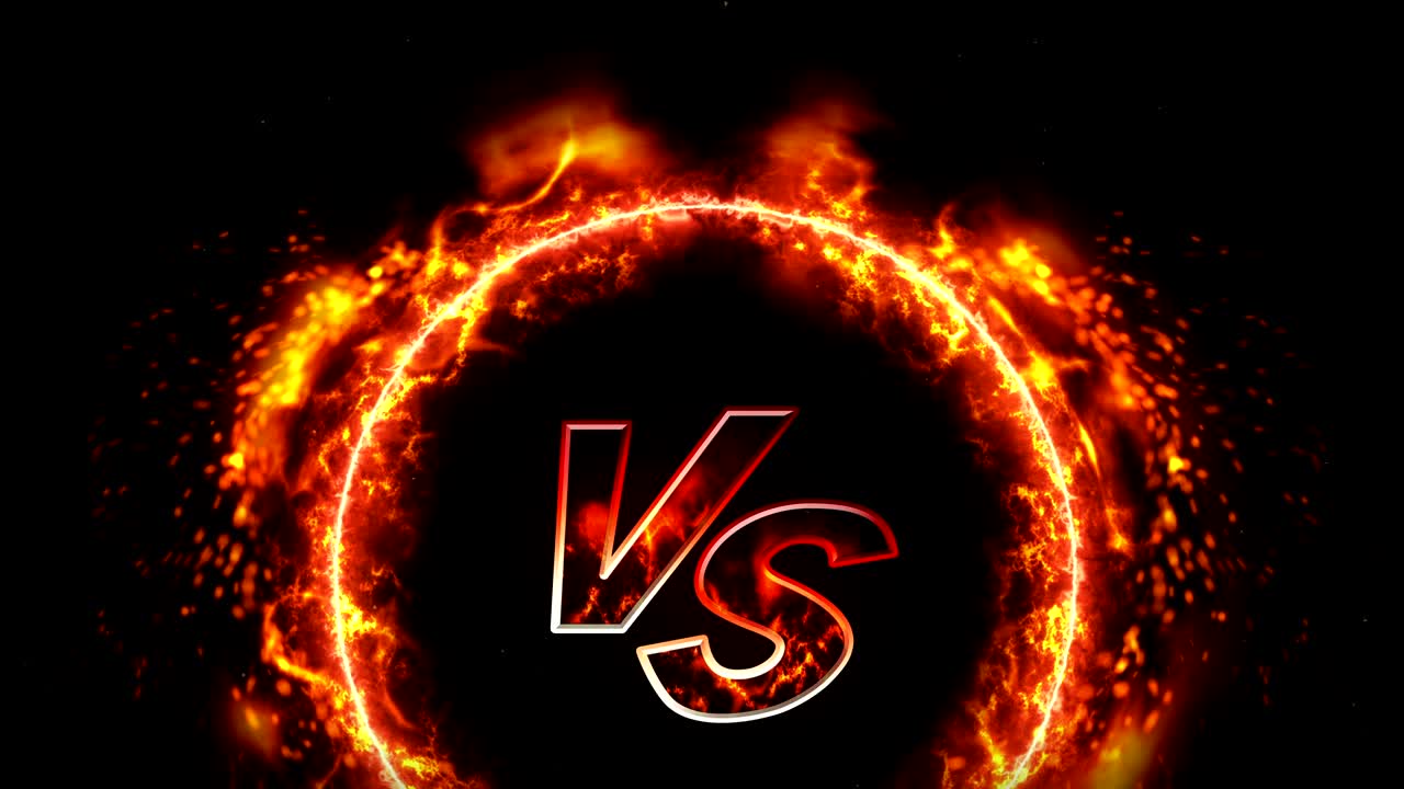 배경에서 싸우고, 불타고, 루프 애니메이션