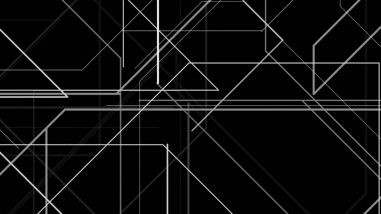Dynamic Abstract Geometric Lines Moving on Black Background