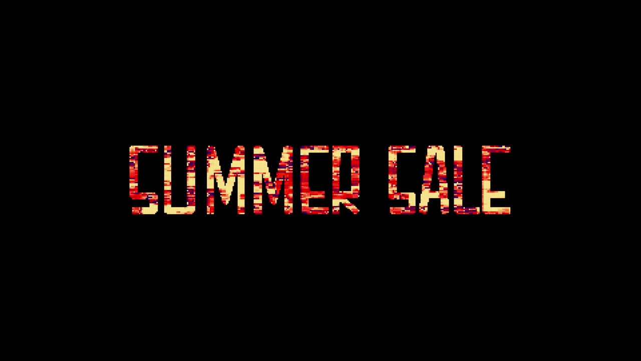 4k glitch palabra verano saletitle ilustración 3d aislado usando prores de canal alfa 4444 codificación. iluminación de brillo rojo del bucle de venta de verano
