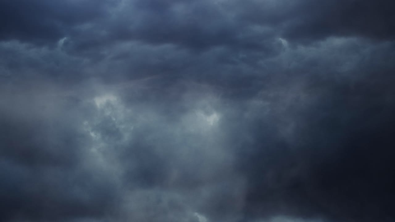 4k thunderstorm, flying through in dark sky