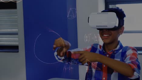 animación de ecuaciones matemáticas sobre escolares utilizando auriculares vr