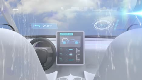 Animation-of-data-processing-over-dashboard-in-self-drive-car