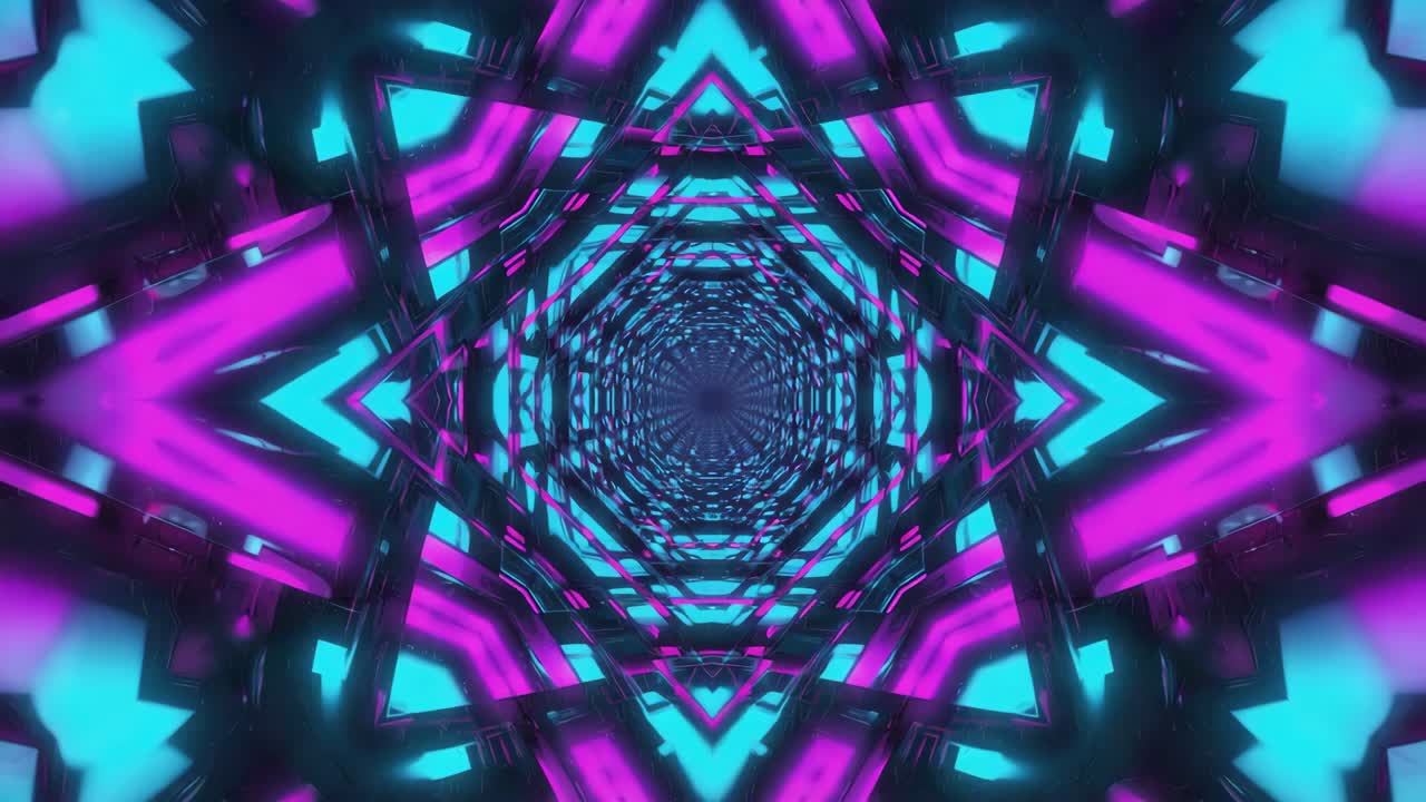 túnel geométrico de neón