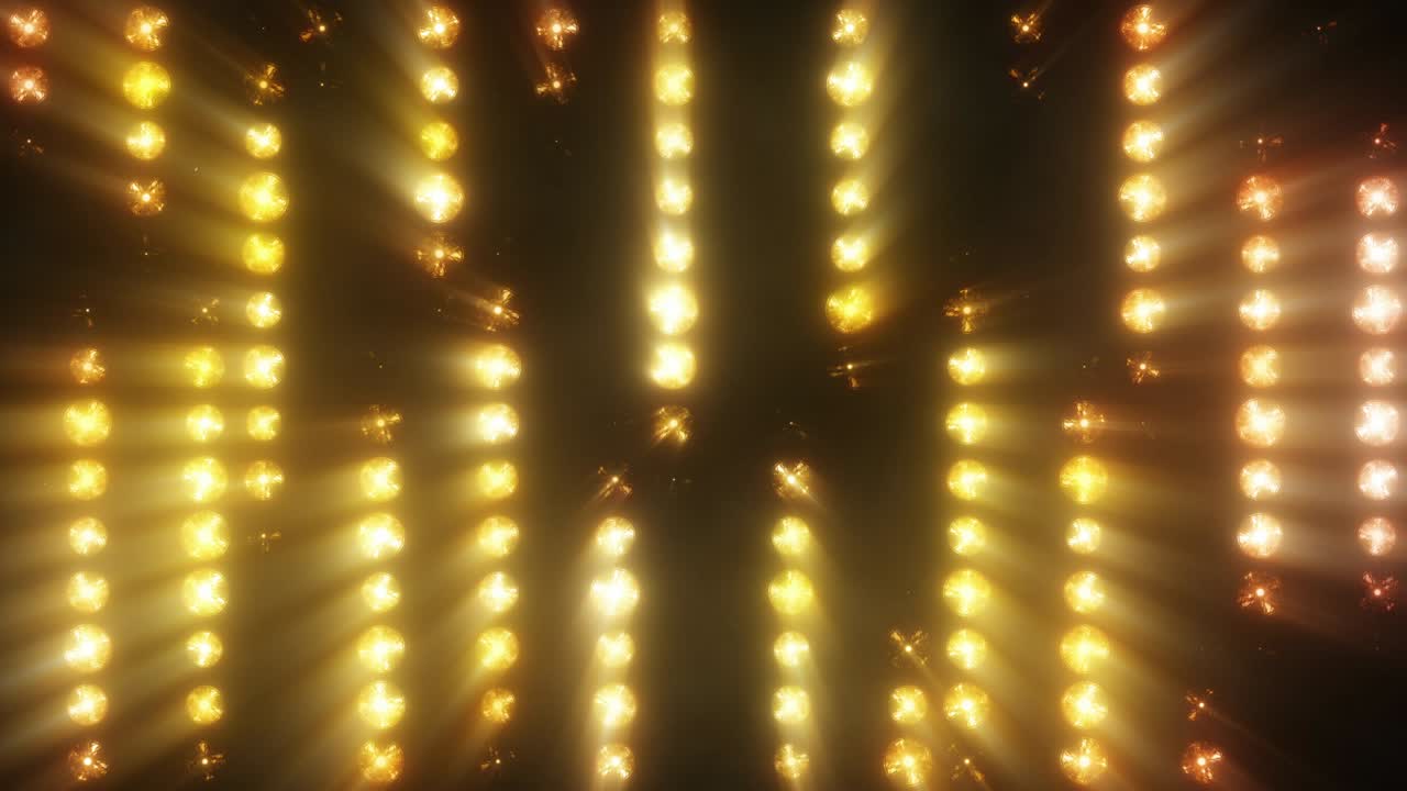 Colorful flashing spotlights of light bulbs