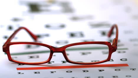 Red-reading-glasses-falling-on-eye-test