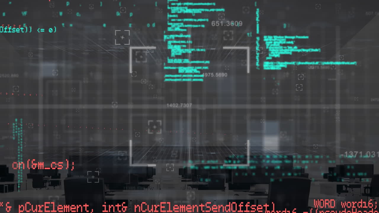 데이터 처리의 애니메이션과 사무실 위의  ⁇  프레임