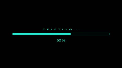 deleting bar isolated on black background